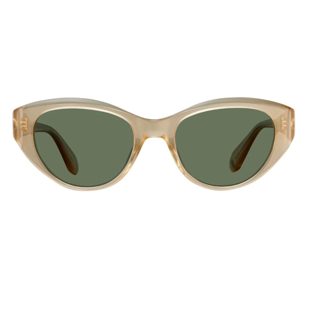 $360 NWT Garrett Leight Sunglasses Cateye Del Rey Blonde Green Beige Cat Eye 50